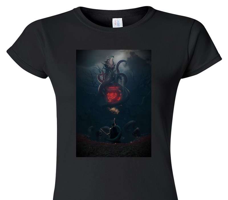 Custom Womens Soft Style 100% Cotton Black T-Shirt