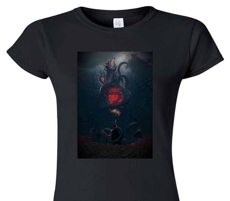Custom Womens Soft Style 100% Cotton Black T-Shirt