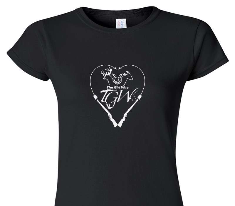 Custom Womens Soft Style 100% Cotton Black T-Shirt