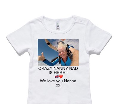 Custom AS Colour White Baby T-Shirt