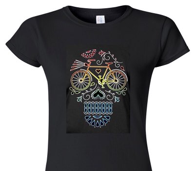 Custom Womens Soft Style 100% Cotton Black T-Shirt