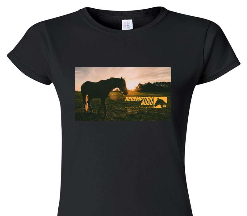 Custom Womens Soft Style 100% Cotton Black T-Shirt