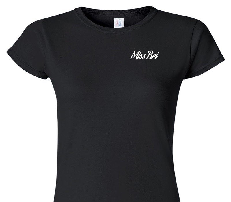 Custom Womens Soft Style 100% Cotton Black T-Shirt