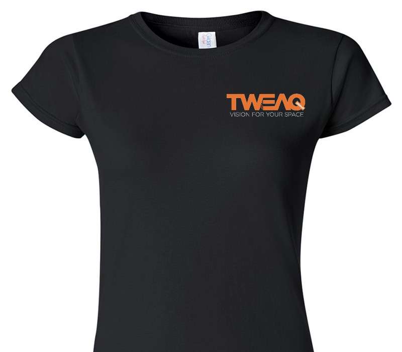 Custom Womens Soft Style 100% Cotton Black T-Shirt