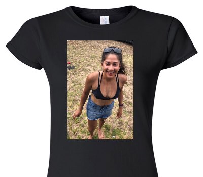 Custom Womens Soft Style 100% Cotton Black T-Shirt