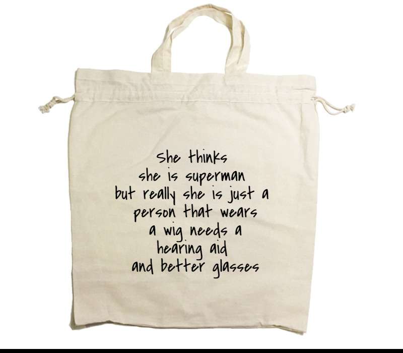 Custom Drawstring Tote Bag Cotton Calico