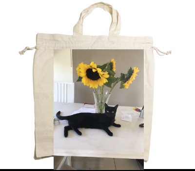 Custom Drawstring Tote Bag Cotton Calico