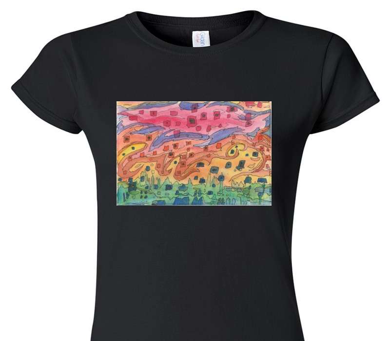 Custom Womens Soft Style 100% Cotton Black T-Shirt