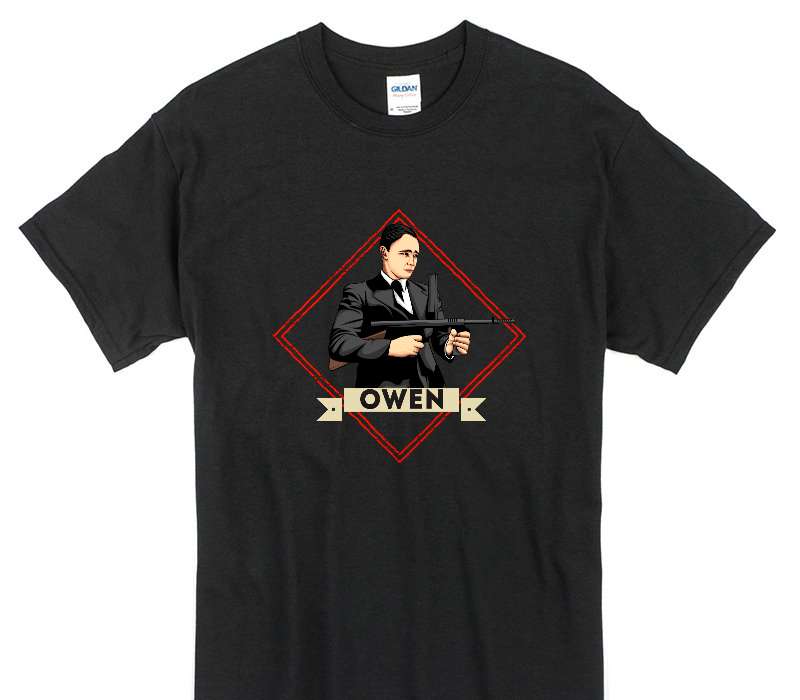Custom Gildan 100% Cotton Black T-Shirt