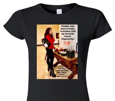 Custom Womens Soft Style 100% Cotton Black T-Shirt