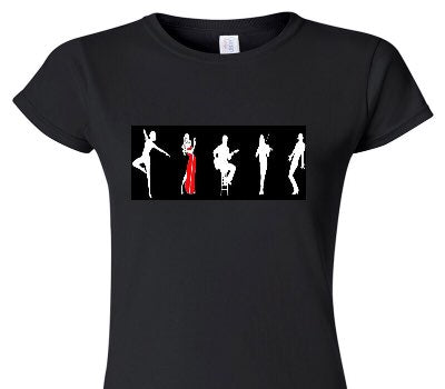 Custom Womens Soft Style 100% Cotton Black T-Shirt