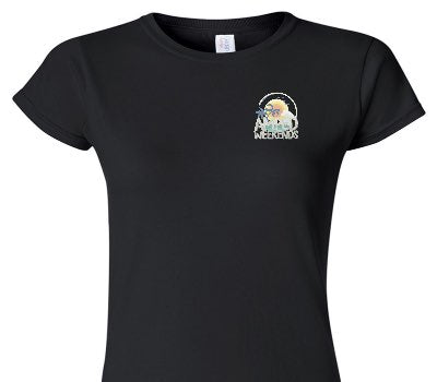 Custom Womens Soft Style 100% Cotton Black T-Shirt