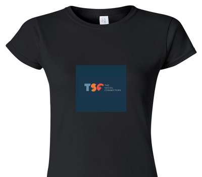 Custom Womens Soft Style 100% Cotton Black T-Shirt