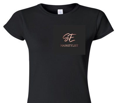 Custom Womens Soft Style 100% Cotton Black T-Shirt