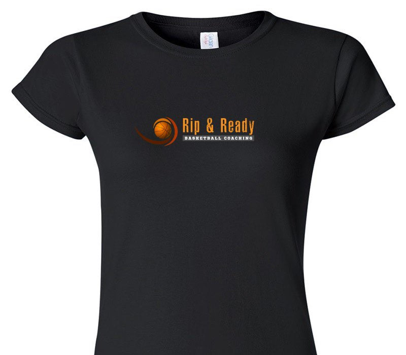 Custom Womens Soft Style 100% Cotton Black T-Shirt