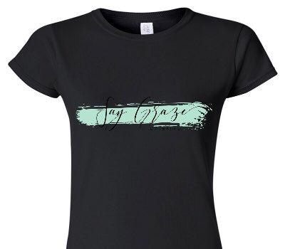 Custom Womens Soft Style 100% Cotton Black T-Shirt