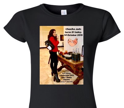 Custom Womens Soft Style 100% Cotton Black T-Shirt
