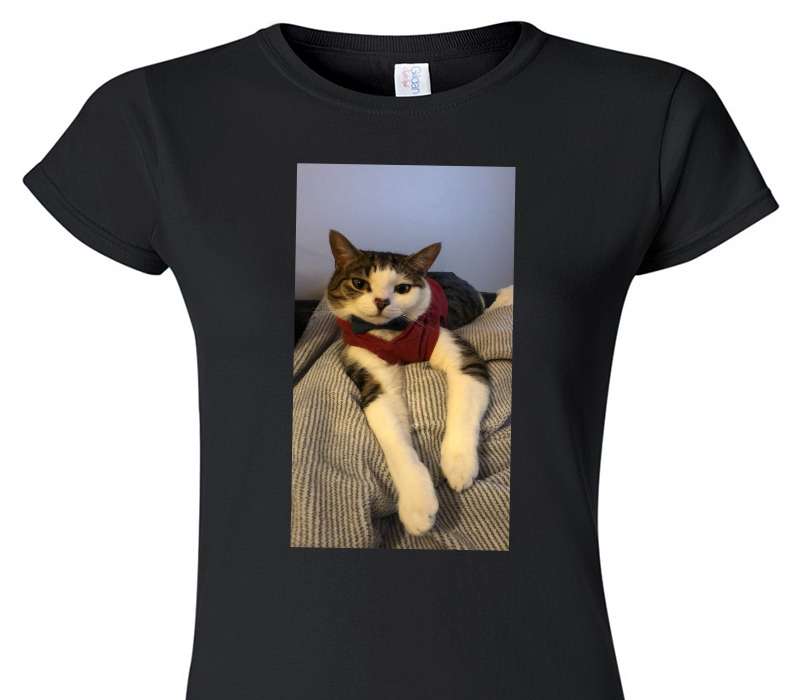 Custom Womens Soft Style 100% Cotton Black T-Shirt