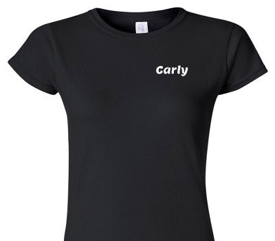 Custom Womens Soft Style 100% Cotton Black T-Shirt