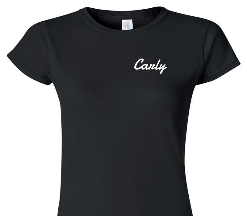 Custom Womens Soft Style 100% Cotton Black T-Shirt