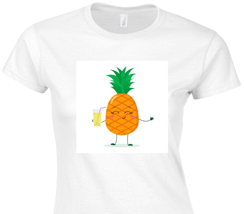 Custom Womens Soft Style 100% Cotton White T-Shirt