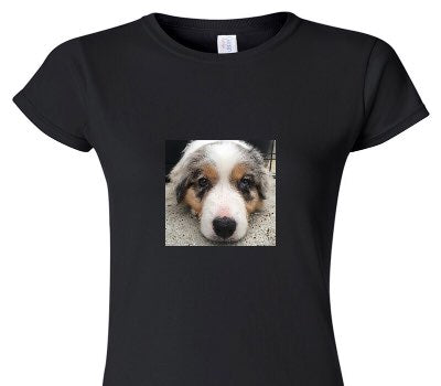 Custom Womens Soft Style 100% Cotton Black T-Shirt