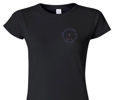 Custom Womens Soft Style 100% Cotton Black T-Shirt