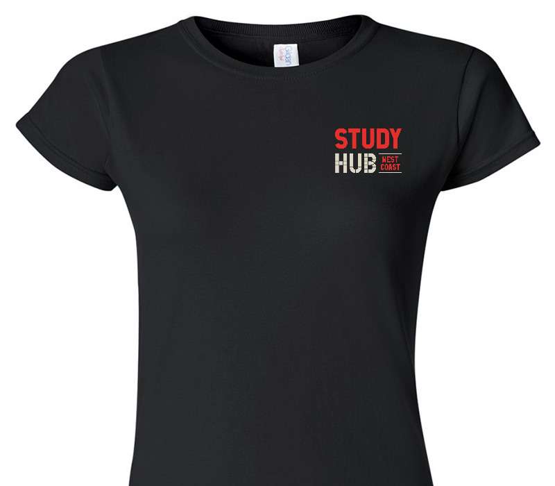 Custom Womens Soft Style 100% Cotton Black T-Shirt