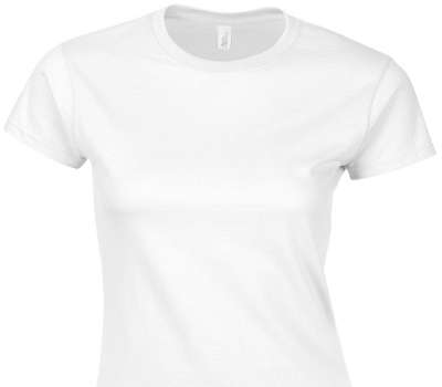 Custom Womens Soft Style 100% Cotton White T-Shirt