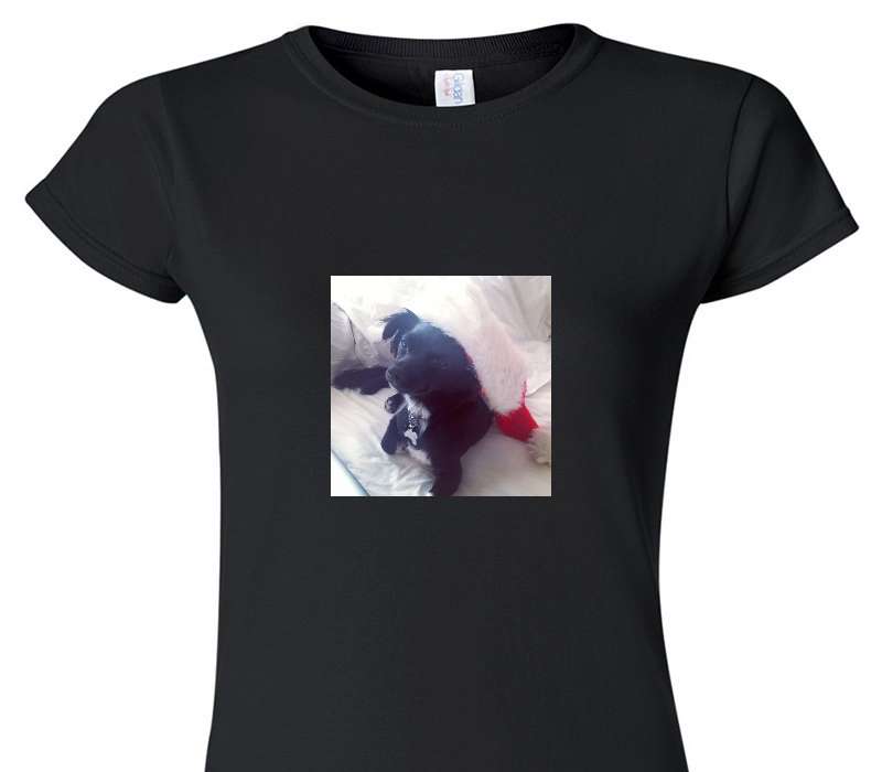Custom Womens Soft Style 100% Cotton Black T-Shirt