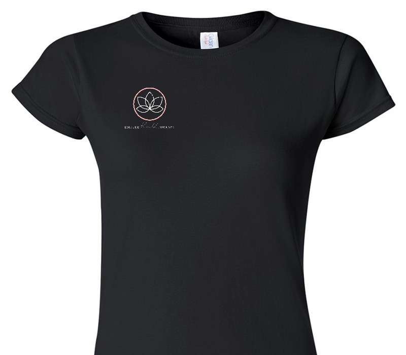 Custom Womens Soft Style 100% Cotton Black T-Shirt