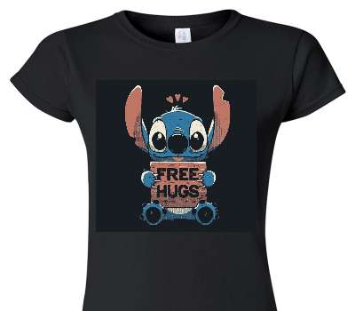 Custom Womens Soft Style 100% Cotton Black T-Shirt