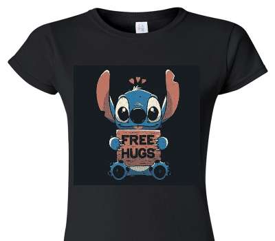 Custom Womens Soft Style 100% Cotton Black T-Shirt