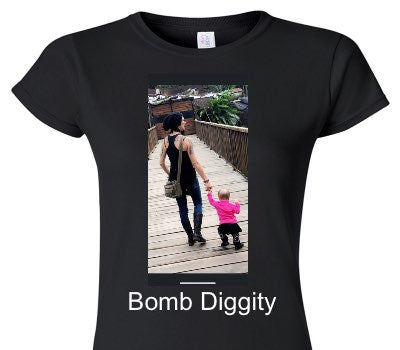 Custom Womens Soft Style 100% Cotton Black T-Shirt