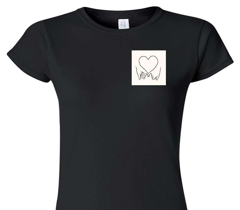 Custom Womens Soft Style 100% Cotton Black T-Shirt