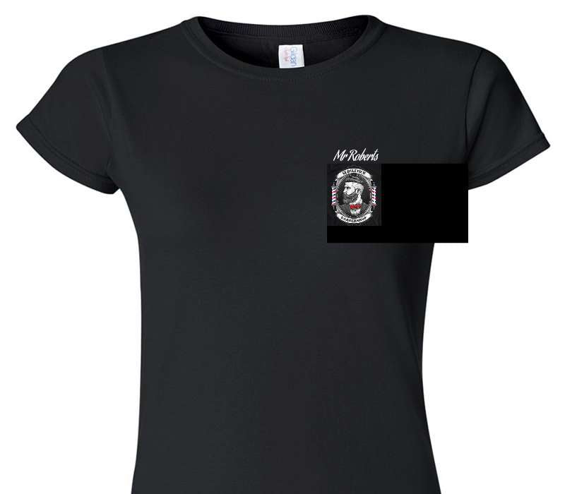 Custom Womens Soft Style 100% Cotton Black T-Shirt