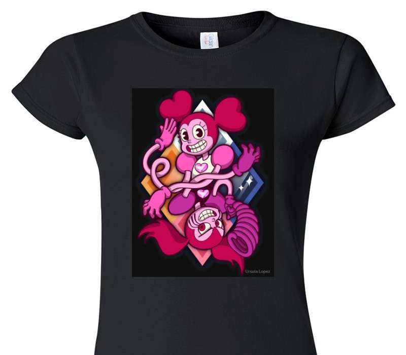 Custom Womens Soft Style 100% Cotton Black T-Shirt