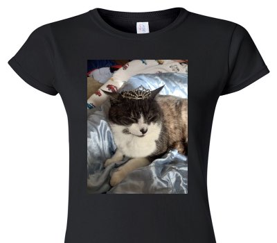 Custom Womens Soft Style 100% Cotton Black T-Shirt