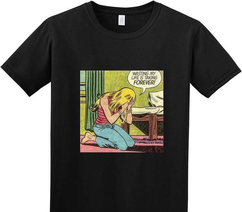 Custom Adult Soft Style 100% Cotton Black T-Shirt