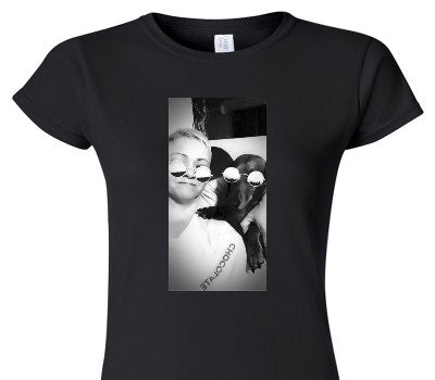 Custom Womens Soft Style 100% Cotton Black T-Shirt