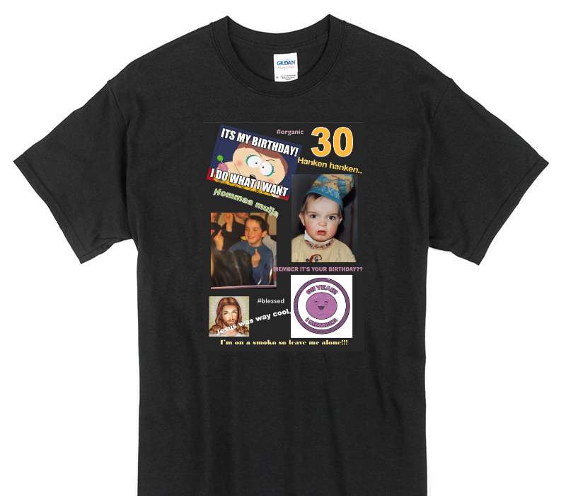 Custom Gildan 100% Cotton Black T-Shirt