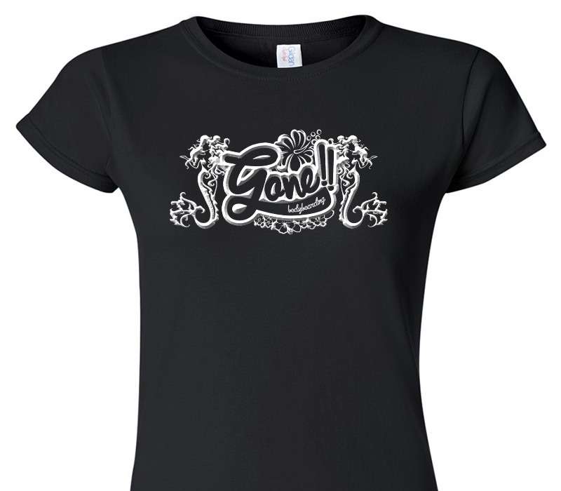 Custom Womens Soft Style 100% Cotton Black T-Shirt