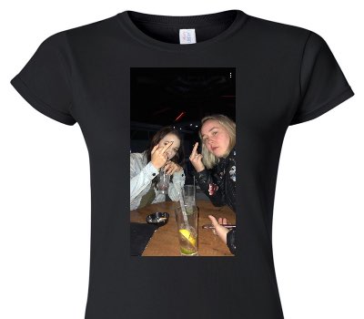 Custom Womens Soft Style 100% Cotton Black T-Shirt