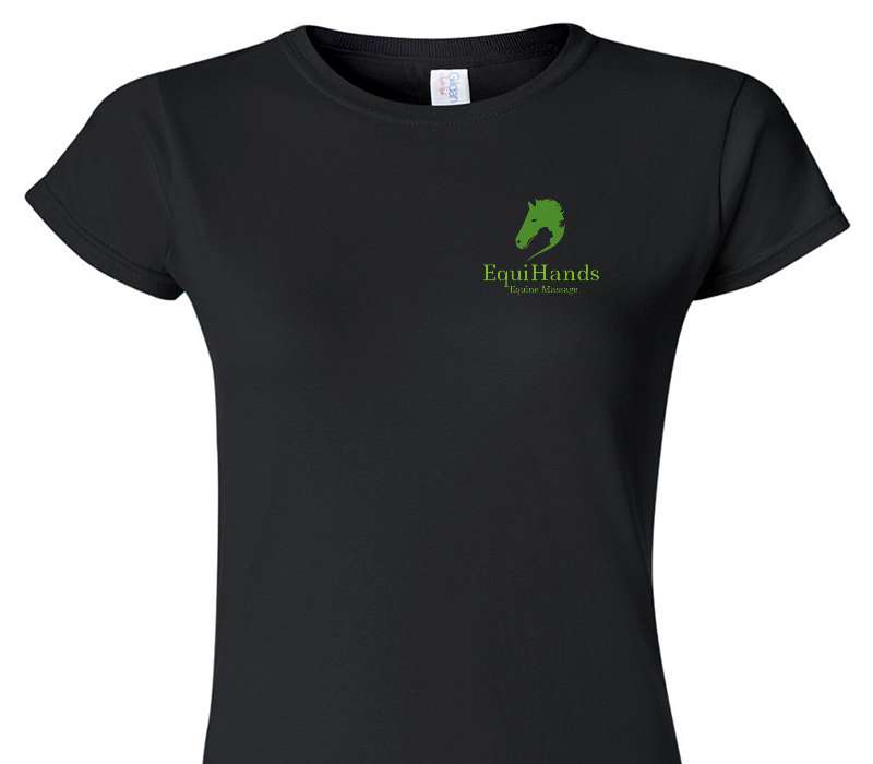 Custom Womens Soft Style 100% Cotton Black T-Shirt