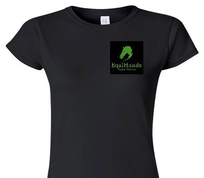 Custom Womens Soft Style 100% Cotton Black T-Shirt