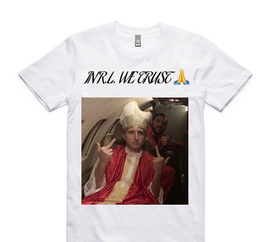 Custom AS Colour 100% Cotton White T-Shirt