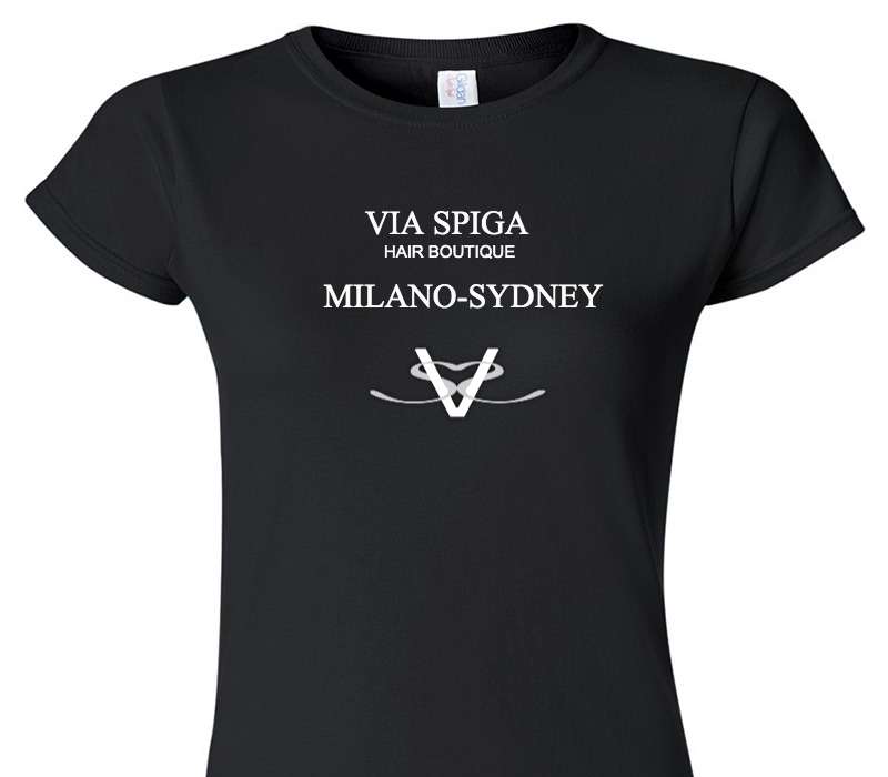 Custom Womens Soft Style 100% Cotton Black T-Shirt