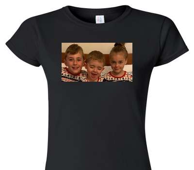 Custom Womens Soft Style 100% Cotton Black T-Shirt