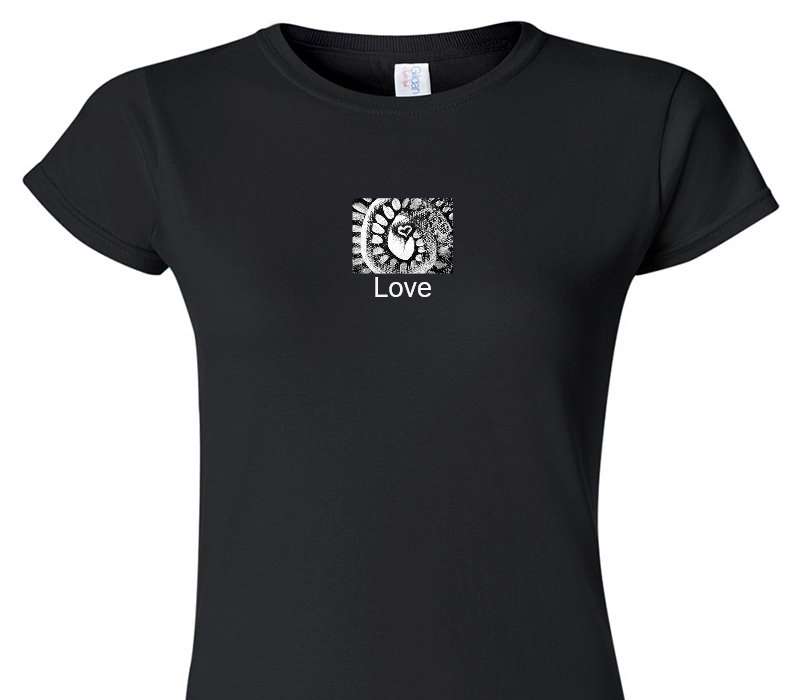 Custom Womens Soft Style 100% Cotton Black T-Shirt