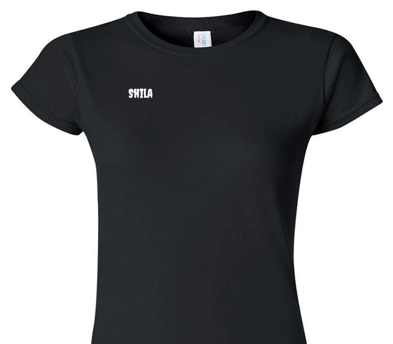 Custom Womens Soft Style 100% Cotton Black T-Shirt